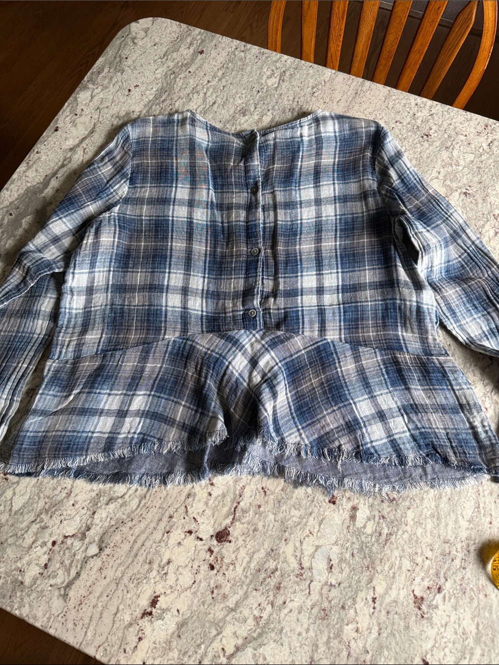 cloth & stone Plaid Peplum Top - Picture 4 of 12